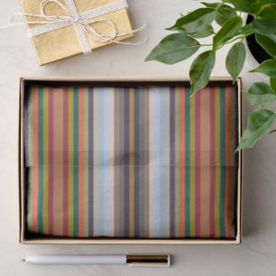Colorful Autumn Winter Colored Stripes Pattern Tissue Paper
