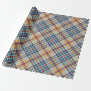 Colorful Autumn Winter Colored Stripes Pattern Wrapping Paper