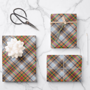 Colorful Autumn Winter Colored Stripes Pattern Wrapping Paper Sheet