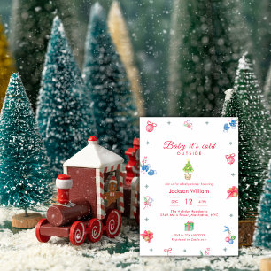 Colorful Baby It's Cold Outside Winter Baby Shower Invitation