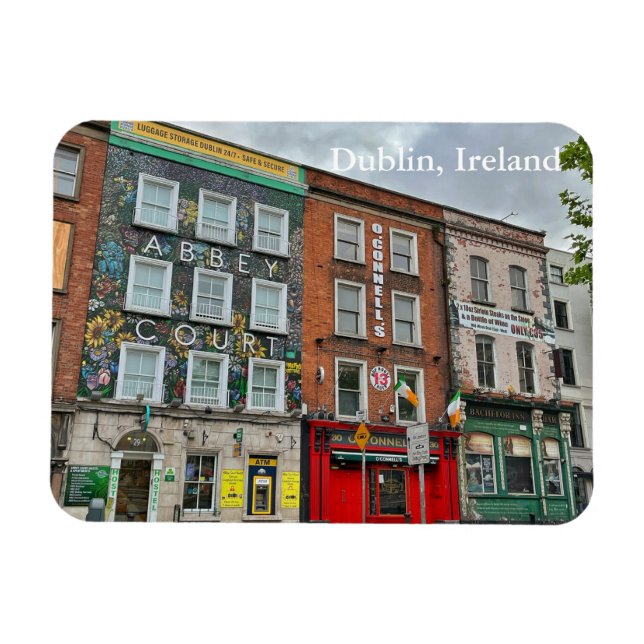 Colorful Bachelor's Walk in Dublin, Ireland Magnet (Horizontal)