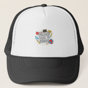 Colorful Back to School Illustration Trucker Hat