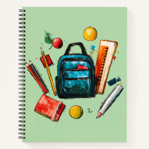 Colorful Back to School Supplies for Students Notebook