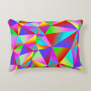 Colorful background from many multicolored triangl decorative cushion