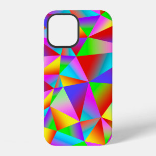 Colorful background from many multicolored triangl iPhone 12 case