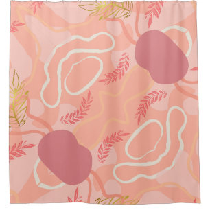 colorful background, Vibrant Peach Shower Curtain
