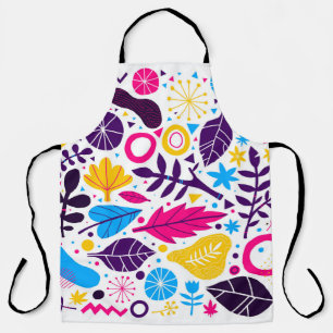 Colorful background with hand drawn floral element apron