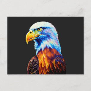 Colorful Bald Eagle Art   Postcard
