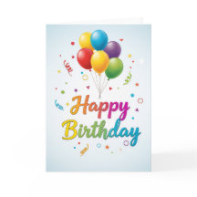 Colorful Balloon Celebration – Happy Birthday Card