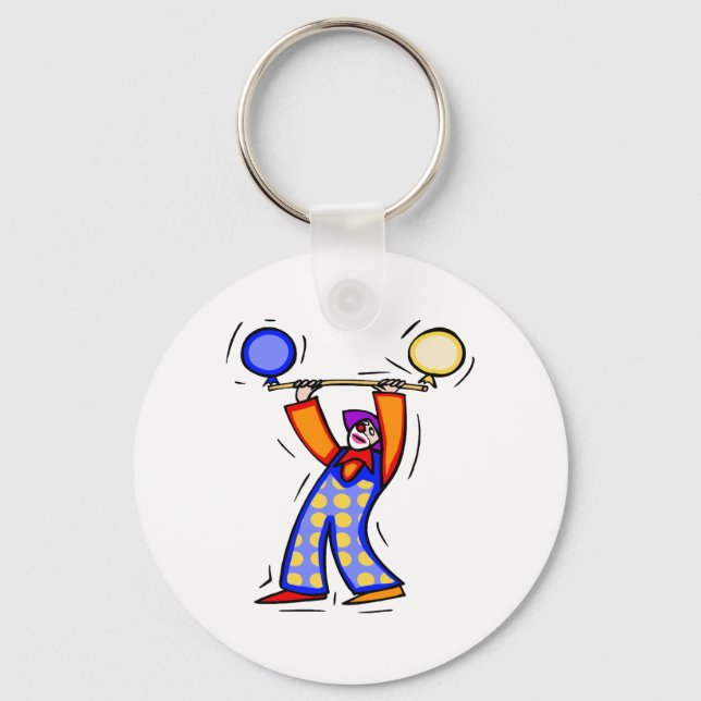 Colorful Balloon Exercise Clown Key Ring (Front)