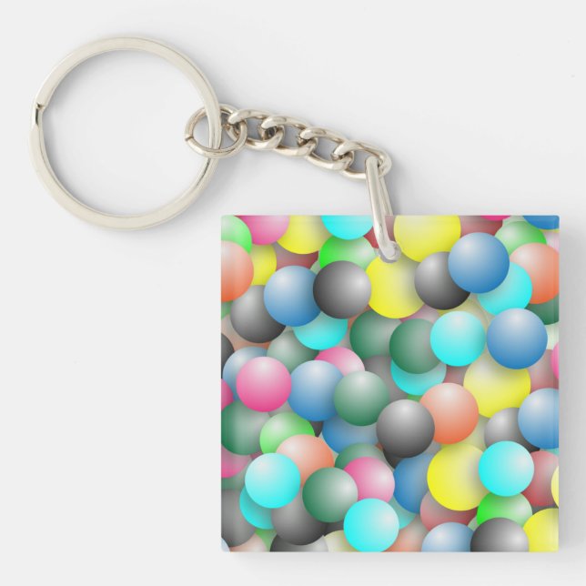 Colorful Balloons Banner Key Ring (Front)