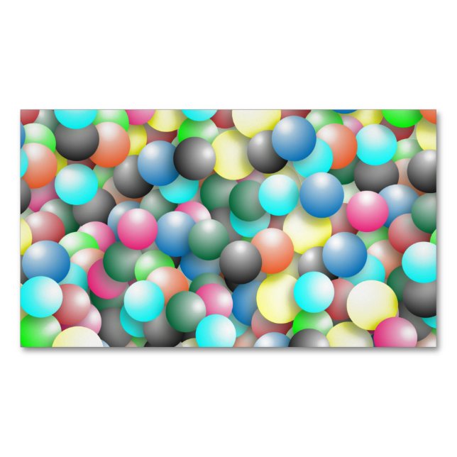 Colorful Balloons Banner Magnetic Business Card (Front)