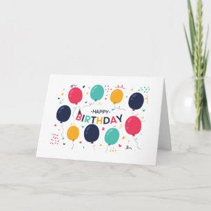 Colorful Balloons Birthday Card