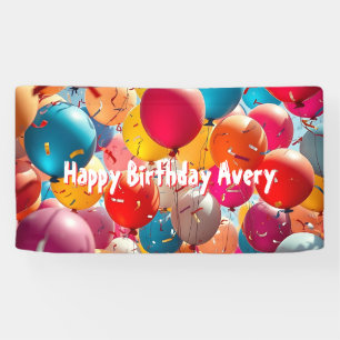 Colorful Balloons Personalized Birthday Banner