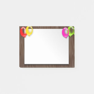 Colorful balloons post-it notes