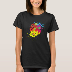 Colorful Basketball Ball Sports Player Team Coach T-Shirt