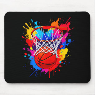 Colorful Basketball Color Splaie Dye Hoop Net Grap Mouse Mat