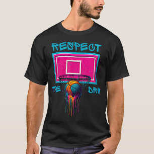 Colorful Basketball Dripping Color Splash Hoop Net T-Shirt
