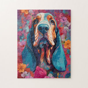 Colorful Basset Hound Jigsaw Puzzle