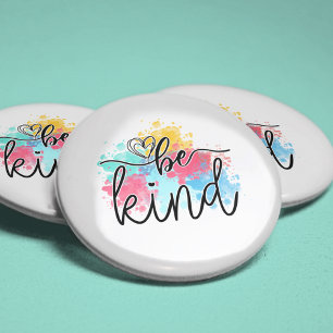 Colorful Be Kind Paint Splash 6 Cm Round Badge