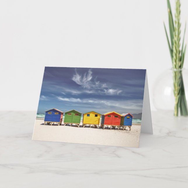 Colorful Beach Houses | Muizenberg, South Africa Card (Front)