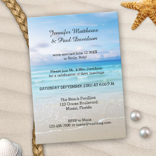 Colorful Beach Post Wedding Party Invitation