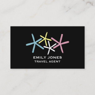 Colorful Beach Starfish, Travel & Tourism Business Card