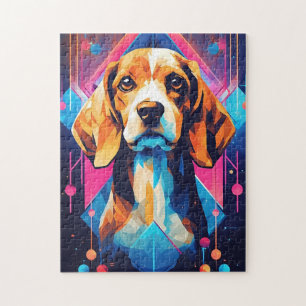Colorful Beagle Art Jigsaw Puzzle