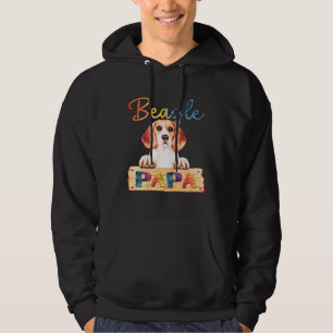 Colorful Beagle Papa  Dog Dad Hoodie