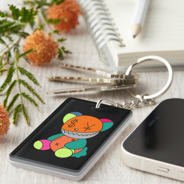 Colorful bear key ring (Front Right)