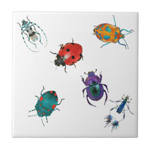 Colorful beetles tile