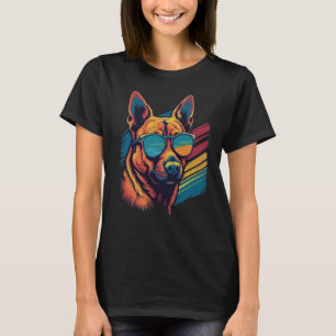 Colorful Belgian Malinois with sunglasses T-Shirt