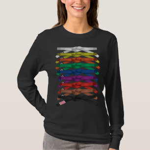 Colorful Belts Karate Kung Fu Judo Jiu Jitsu Fight T-Shirt