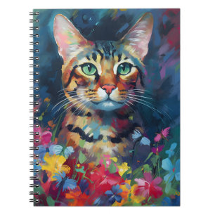 Colorful Bengal cat Notebook