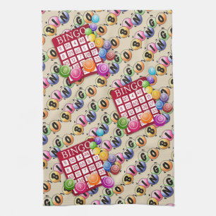 Colorful Bingo Cards  Tea Towel