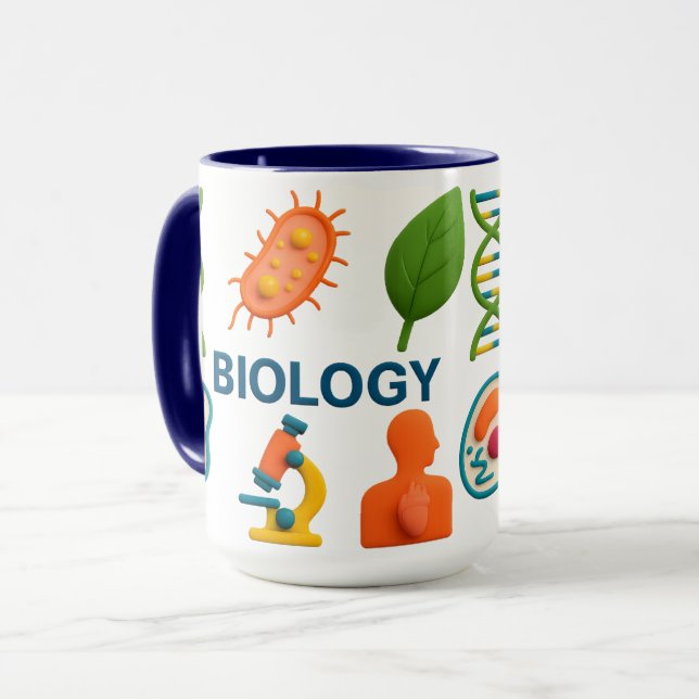 Colorful Biology Science Ceramic Mug (Front Left)