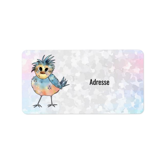 colorful bird label (Front)