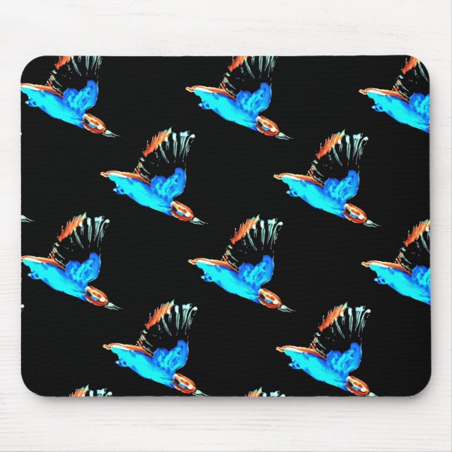 Colorful Bird Pattern Kingfishers Mouse Mat (Front)