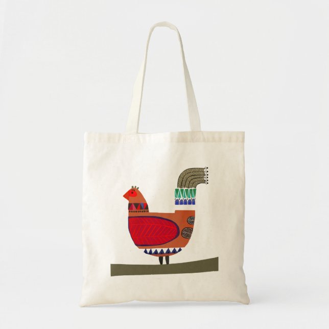 Colorful Bird Pattern Trash Tote Bag (Front)