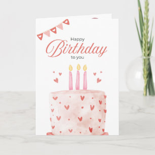 Colorful Birthday Cake Greeting Card