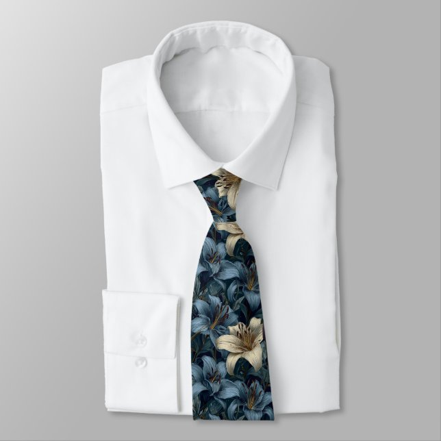 Colorful Birthday Gifts For Him Lilies Tie (Tied)