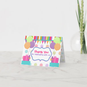Colorful Birthday Thank You Card