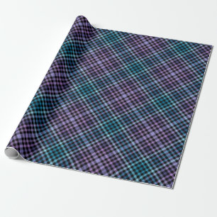 Colorful Black Blue Purple Fashion Show Stripes Wrapping Paper