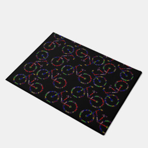 Colorful Black Door Mat Portland Oregon Bikes