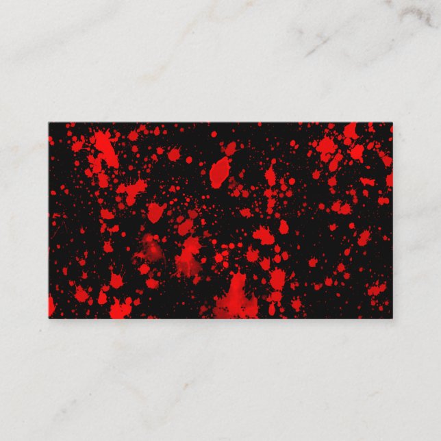 Colorful Black Red Paint Splatter Artistic Splash Business Card (Front)