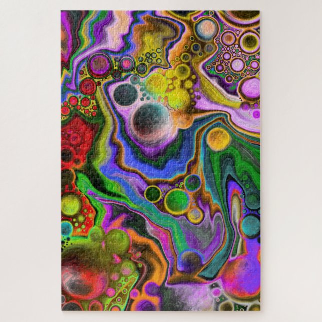Colorful Blast Fluid Art Digital Pour Painting   Jigsaw Puzzle (Vertical)