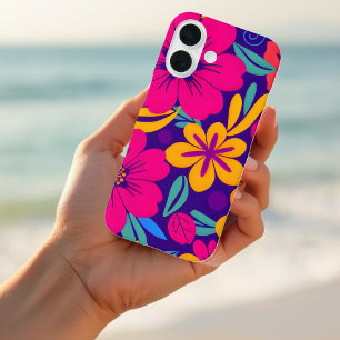 Colorful Blooms-Dopamine Style-Retro Flowers iPhone 16 Case