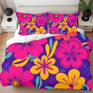 Colorful Blooms-Dopamine Style-Retro Flowers Pillowcase