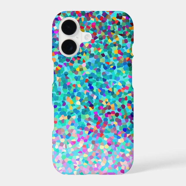 Colorful Blue Multicolored Abstract Art Pattern  (Back)