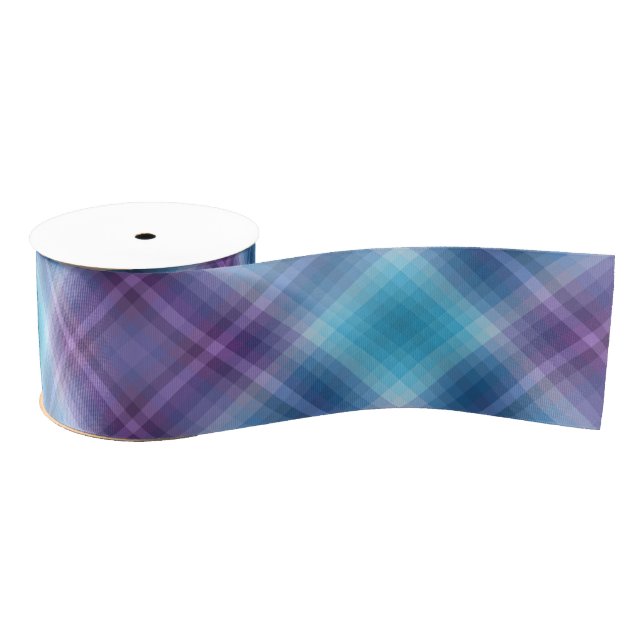 Colorful Blue Purple Fashion Show Inspired Stripes Grosgrain Ribbon (Spool)